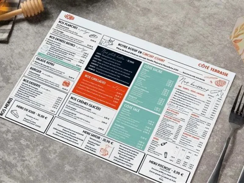 sets de table, restaurants, impression en France