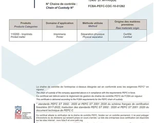 L’Imprimerie du Progrès fait partie des rares imprimeries certifiées PEFC.